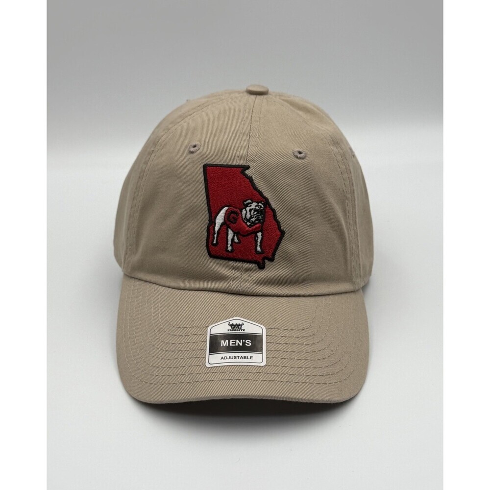 Georgia Bulldogs Fan Favorite '47 Brand Mascot Khaki Relaxed-Fit Hat Cap NEW